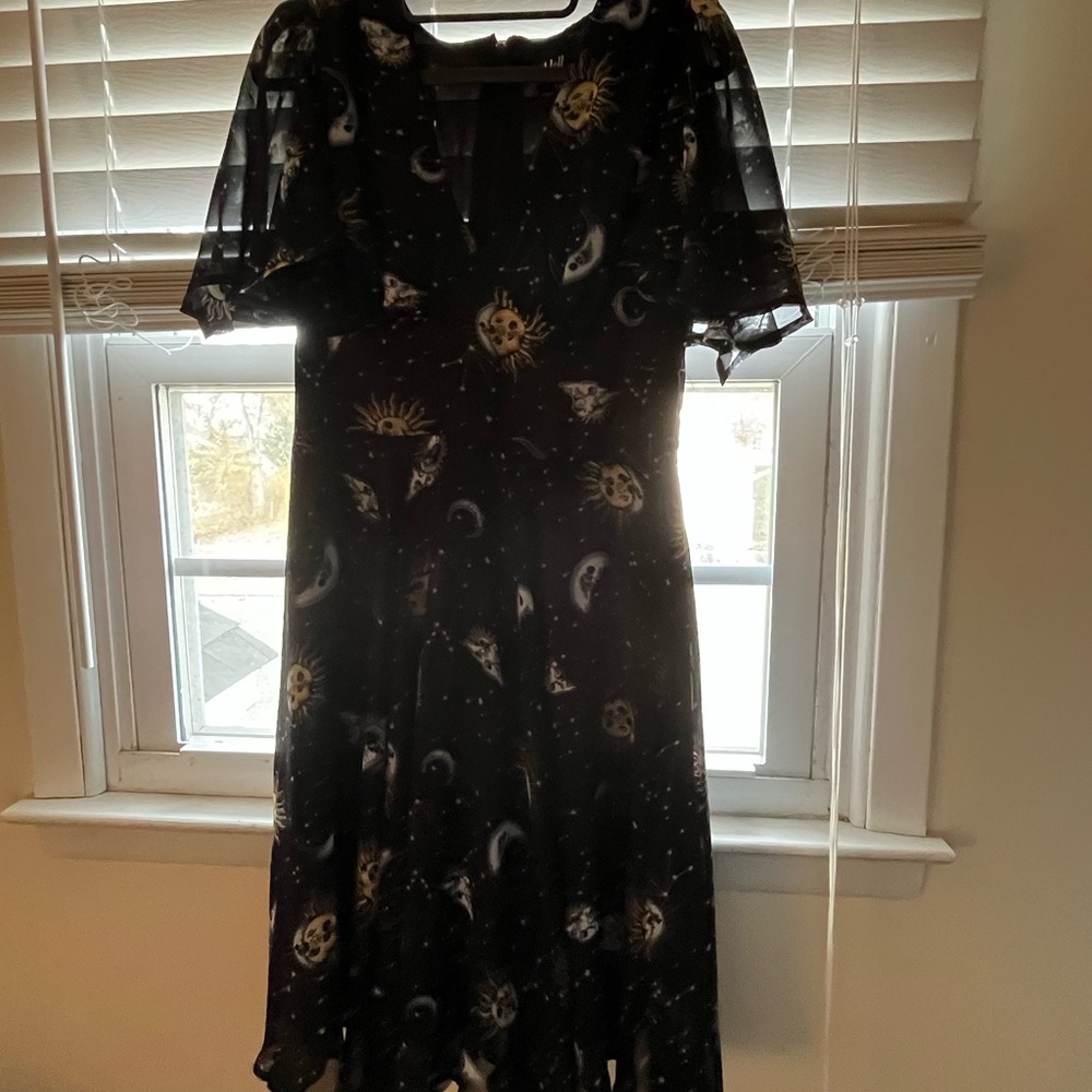 Hell Bunny Black Cosmic Midi Dress